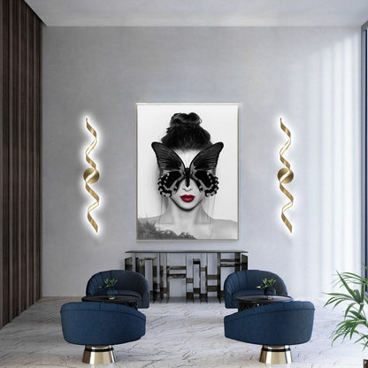 Applique murale à LED pour salle de bain au design moderne en spirale, à intensité variable