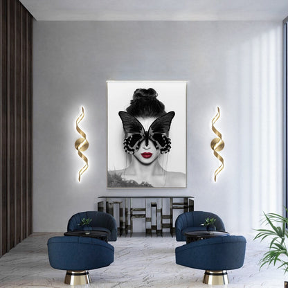 Applique murale à LED pour salle de bain au design moderne en spirale, à intensité variable