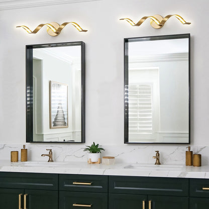 Applique murale à LED pour salle de bain au design moderne en spirale, à intensité variable