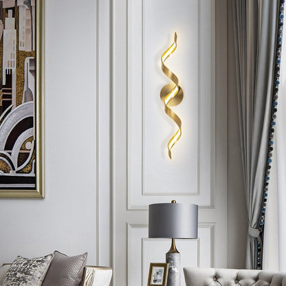 Applique murale à LED pour salle de bain au design moderne en spirale, à intensité variable