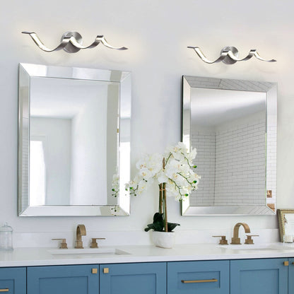 Applique murale à LED pour salle de bain au design moderne en spirale, à intensité variable