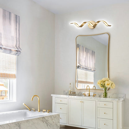 Applique murale à LED pour salle de bain au design moderne en spirale, à intensité variable