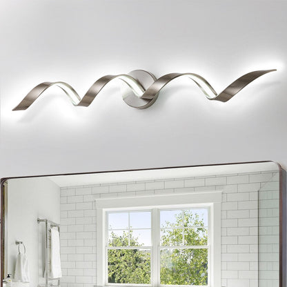 Applique murale à LED pour salle de bain au design moderne en spirale, à intensité variable