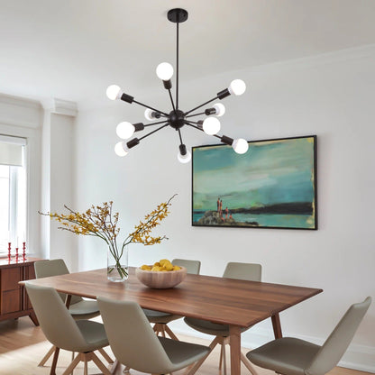 Lustre moderne Spoutnik à 10 lumières, plafonnier réglable pour cuisine, salle à manger, salon, chambre à coucher - N/A