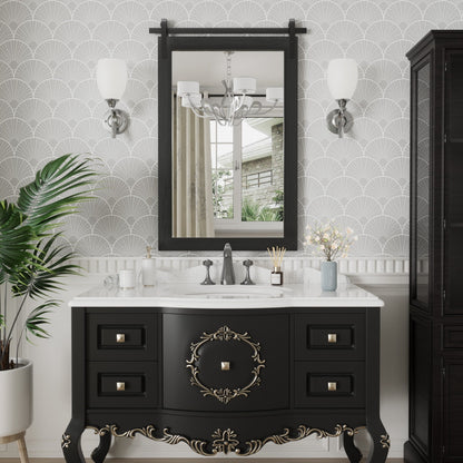 Miroirs muraux modernes, miroir rectangulaire avec cadre en bois, miroir de salle de bain, miroir de grange, miroir de porte de grange avec plusieurs tailles