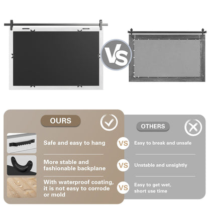 Miroirs muraux modernes, miroir rectangulaire avec cadre en bois, miroir de salle de bain, miroir de grange, miroir de porte de grange avec plusieurs tailles