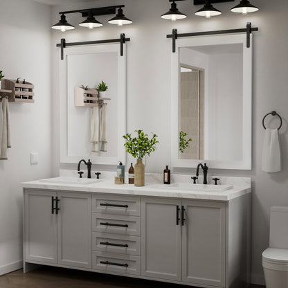 Miroirs muraux modernes, miroir rectangulaire avec cadre en bois, miroir de salle de bain, miroir de grange, miroir de porte de grange avec plusieurs tailles