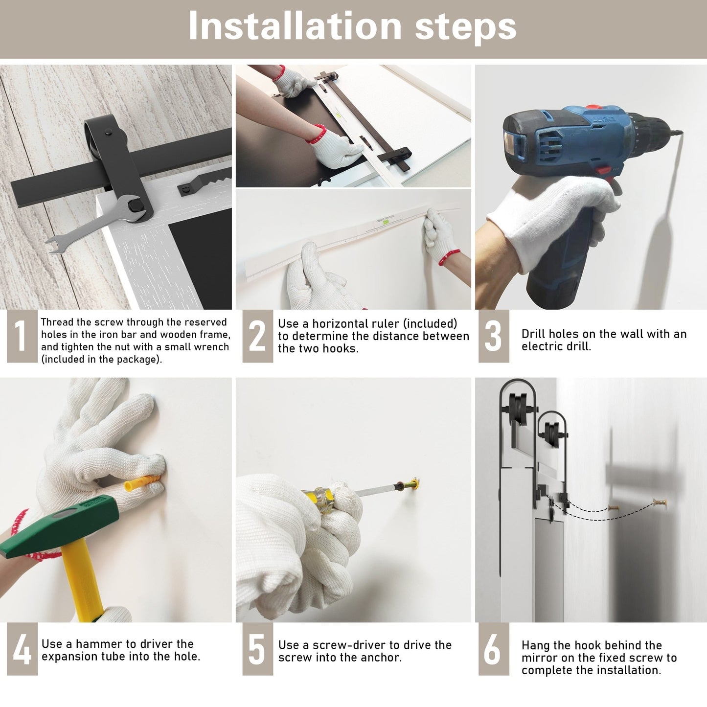 Miroirs muraux modernes, miroir rectangulaire avec cadre en bois, miroir de salle de bain, miroir de grange, miroir de porte de grange avec plusieurs tailles