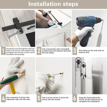 Miroirs muraux modernes, miroir rectangulaire avec cadre en bois, miroir de salle de bain, miroir de grange, miroir de porte de grange avec plusieurs tailles