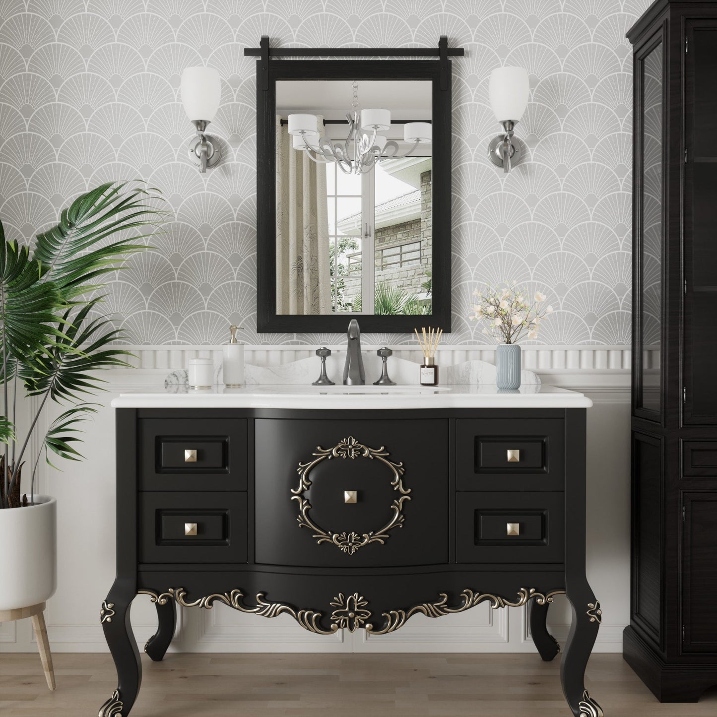 Miroirs muraux modernes, miroir rectangulaire avec cadre en bois, miroir de salle de bain, miroir de grange, miroir de porte de grange avec plusieurs tailles