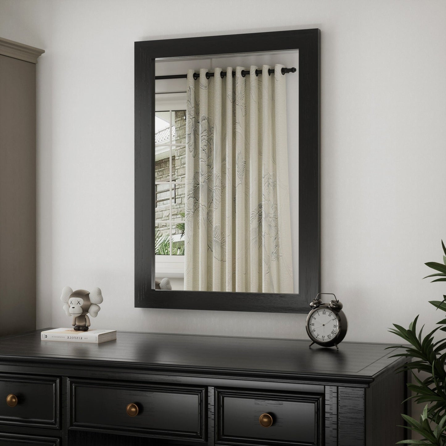 Miroirs muraux modernes, miroir rectangulaire avec cadre en bois, miroir de salle de bain, miroir de grange, miroir de porte de grange avec plusieurs tailles