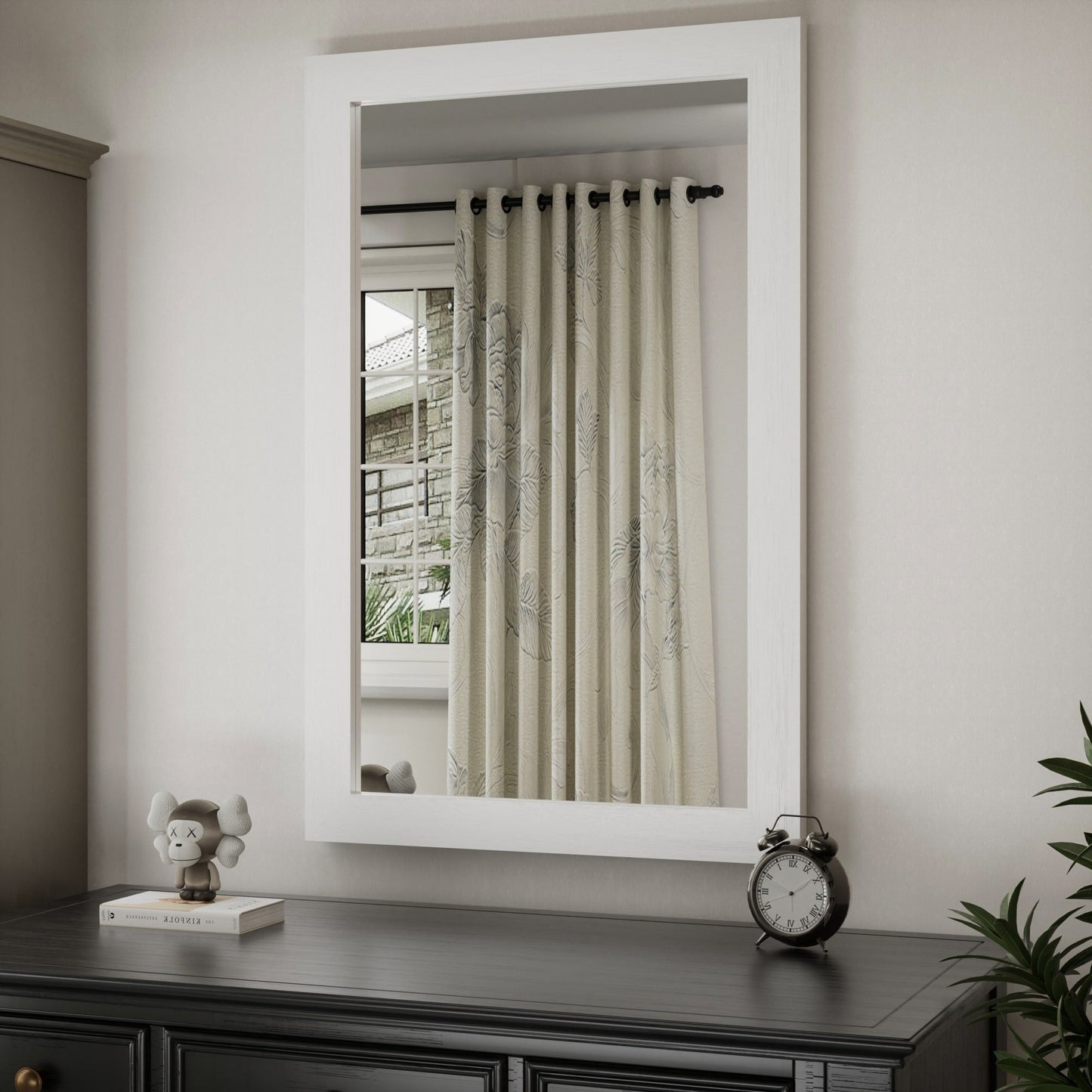 Miroirs muraux modernes, miroir rectangulaire avec cadre en bois, miroir de salle de bain, miroir de grange, miroir de porte de grange avec plusieurs tailles