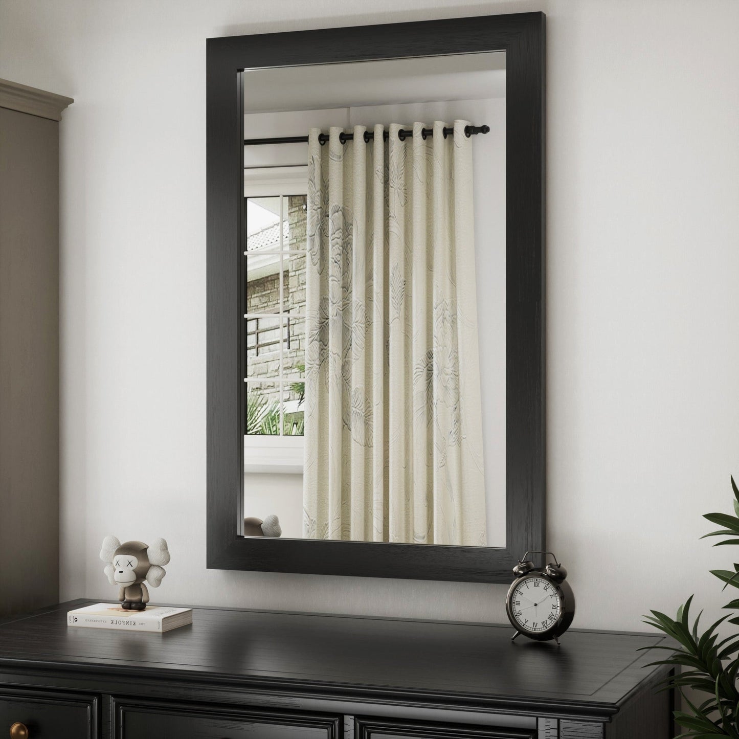 Miroirs muraux modernes, miroir rectangulaire avec cadre en bois, miroir de salle de bain, miroir de grange, miroir de porte de grange avec plusieurs tailles