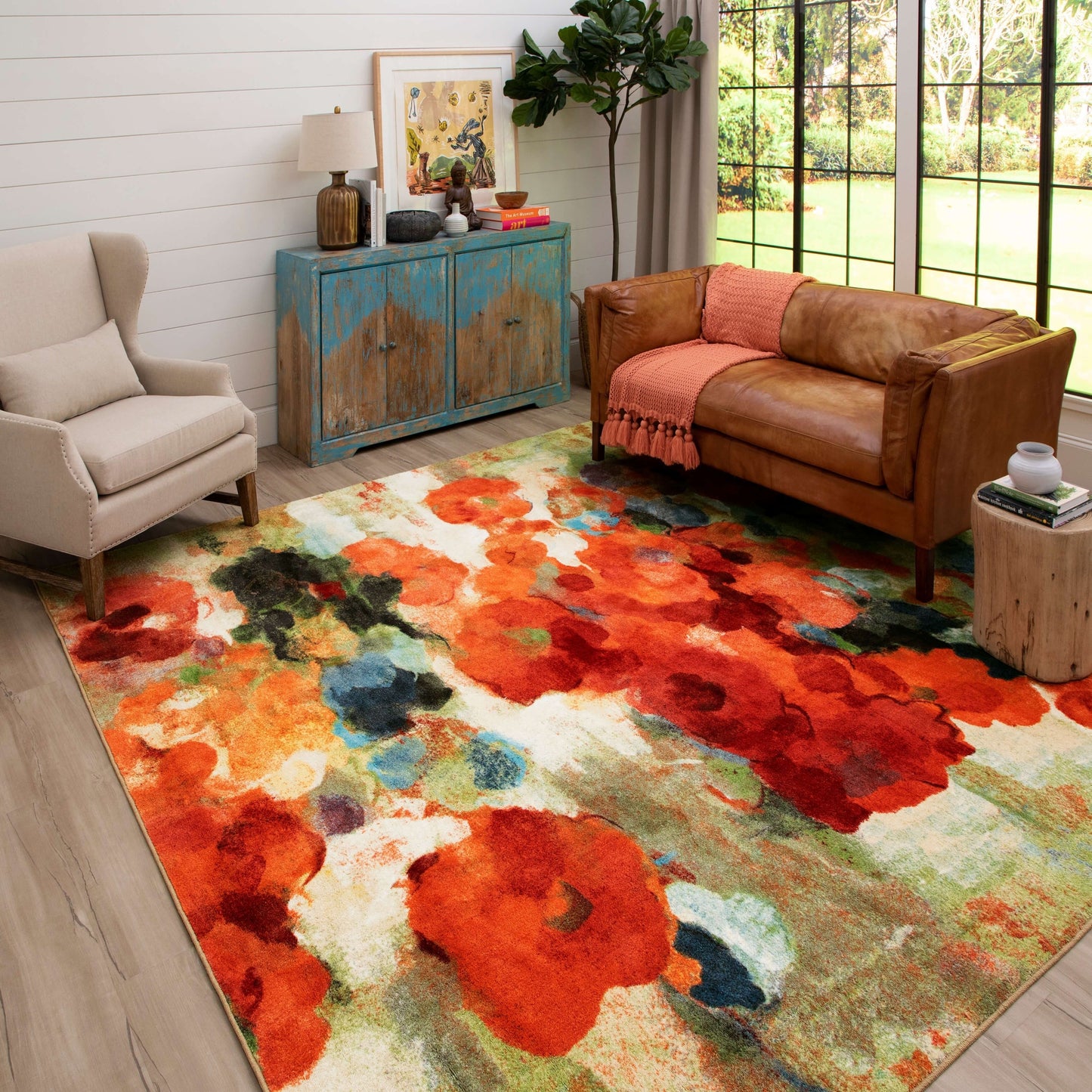 Tapis de jardin floral abstrait coloré de Mohawk Home