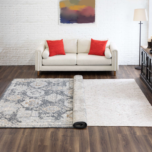 Mohawk Home Sous-tapis en feutre épais, coussin moelleux et confortable, 0,6 cm d'épaisseur - Gris