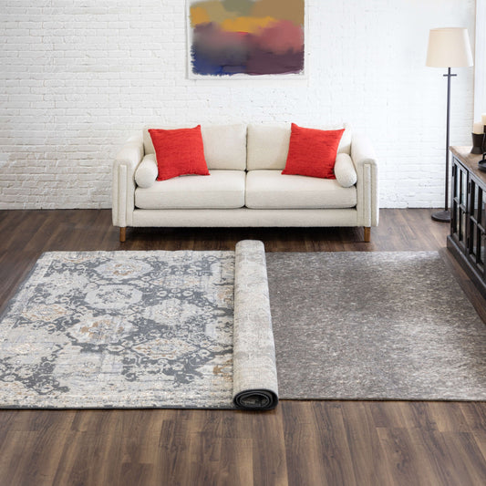 Mohawk Home Tapis antidérapant en feutre épais de 1,27 cm, réversible - Gris