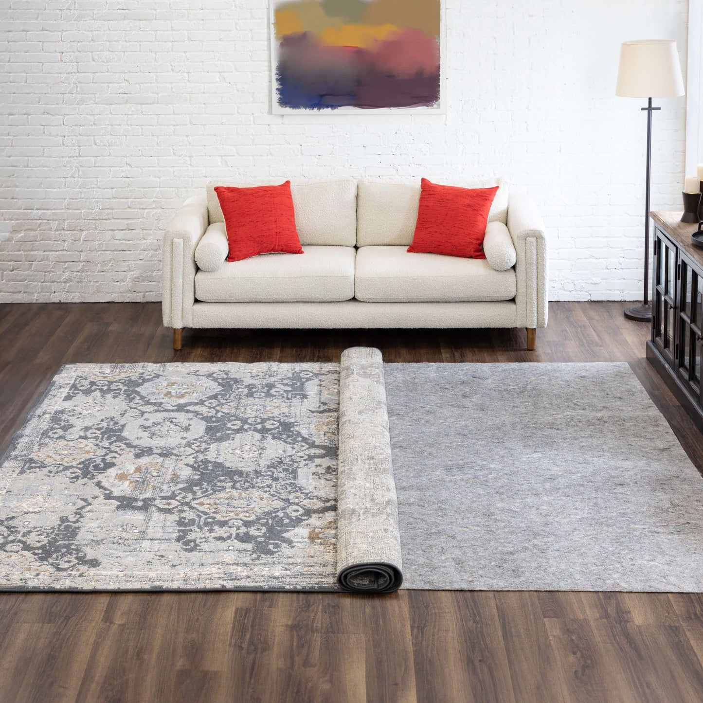 Mohawk Home Pet Friendly, sous-tapis anti-éclaboussures, antidérapant et réversible - Gris