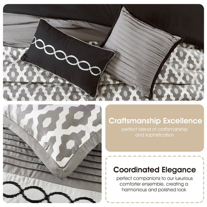 Ensemble de couette géométrique de luxe Nanshing Calvin 10 pièces