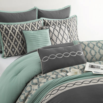 Ensemble de couette géométrique de luxe Nanshing Calvin 10 pièces