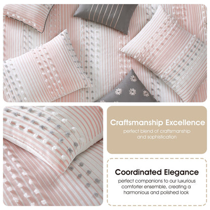 Ensemble de couette moderne à rayures Nanshing Jessy, 7 pièces