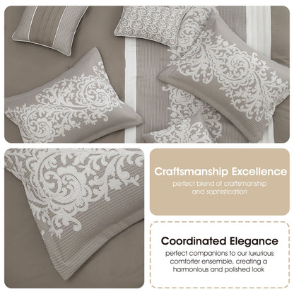 Ensemble de couette 7 pièces en jacquard damassé Nanshing Salem