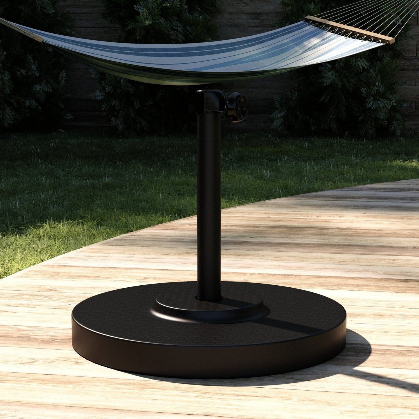 Base de parasol ronde lestée en béton de 22,7 kg (50 lb) en acier thermolaqué de North Bend par Havenside Home