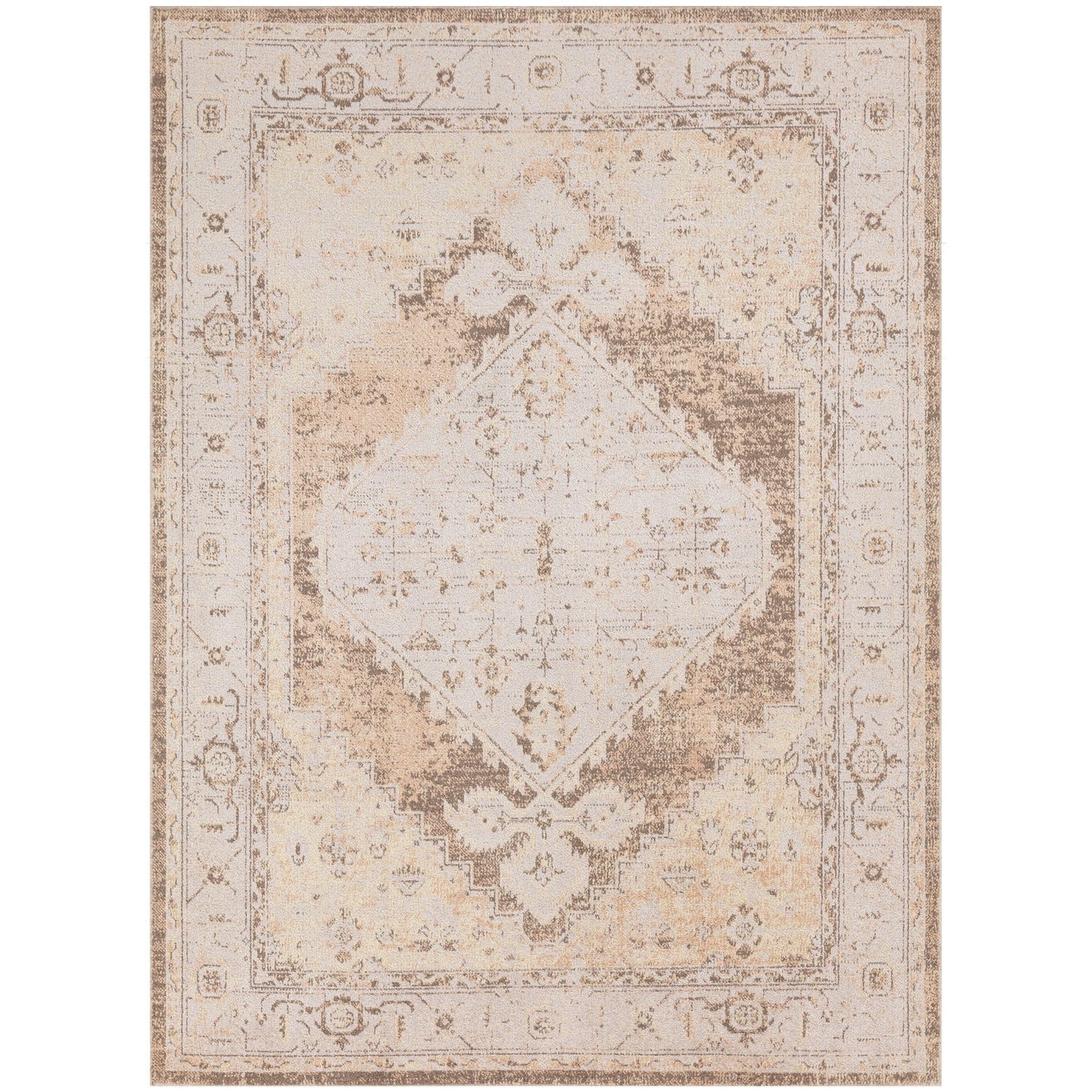 Tapis persan vieilli Nourison Abby lavable en machine pour l'intérieur uniquement