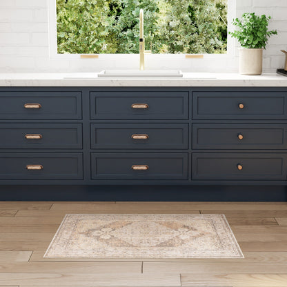 Tapis persan vieilli Nourison Abby lavable en machine pour l'intérieur uniquement