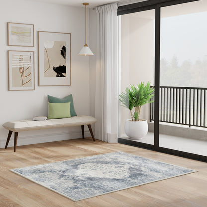 Tapis persan vieilli Nourison Abby lavable en machine pour l'intérieur uniquement