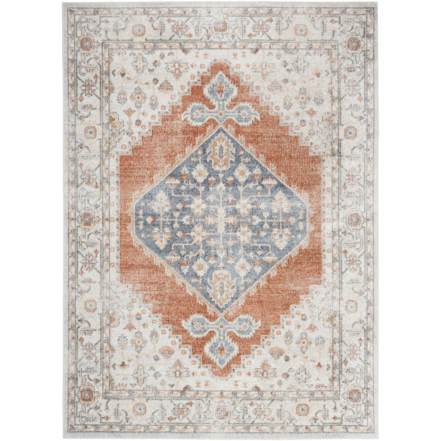 Tapis persan vieilli Nourison Abby lavable en machine pour l'intérieur uniquement