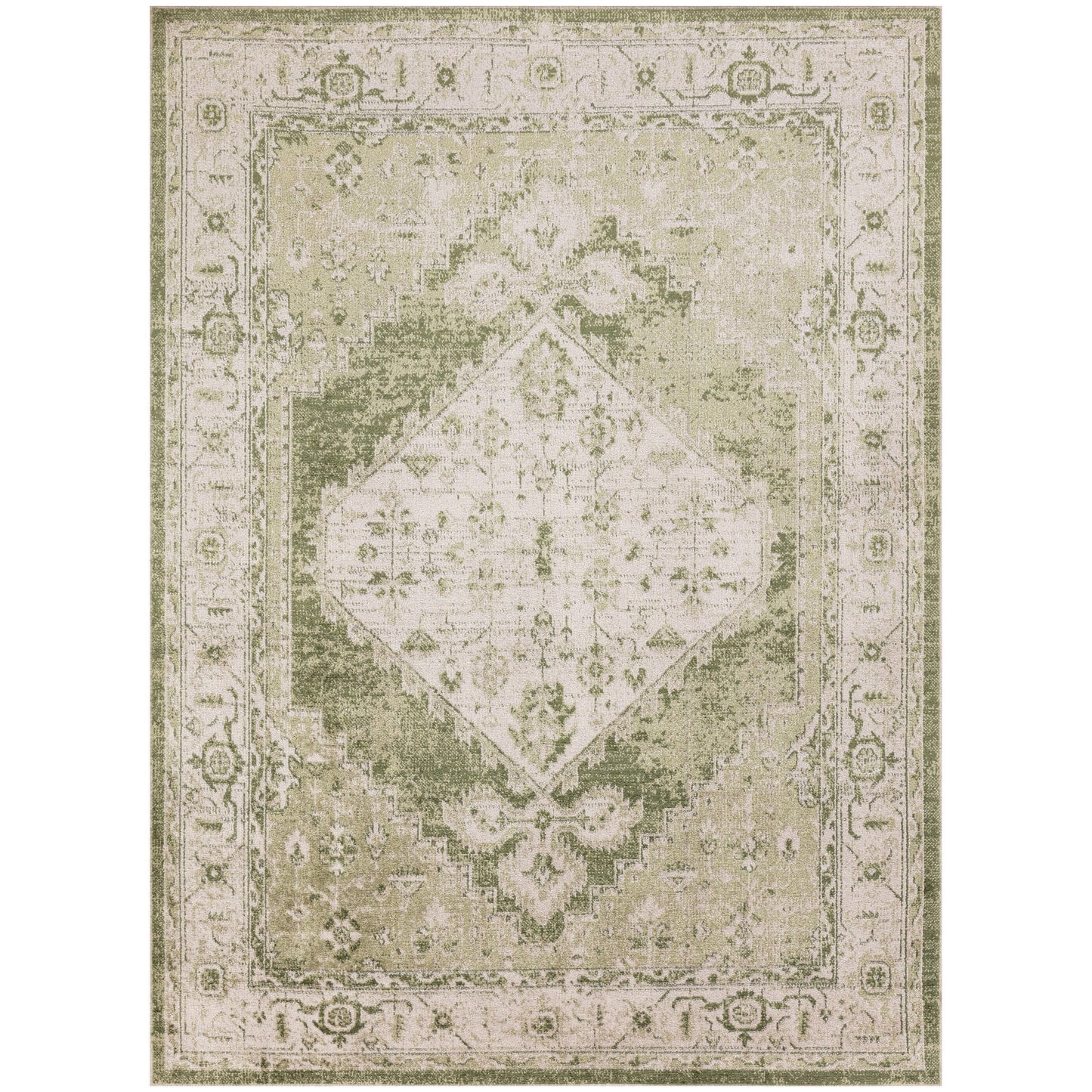 Tapis persan vieilli Nourison Abby lavable en machine pour l'intérieur uniquement