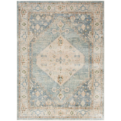 Tapis persan vieilli Nourison Abby lavable en machine pour l'intérieur uniquement