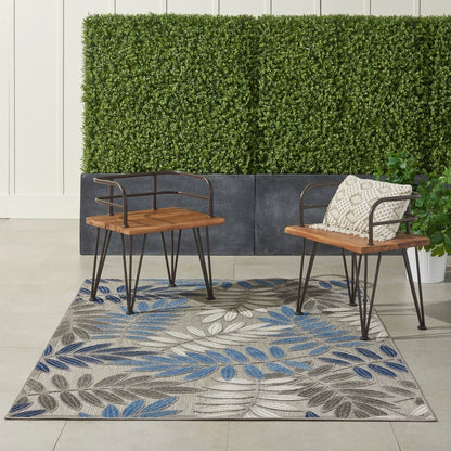 Tapis d'intérieur/extérieur vibrant à imprimé feuilles Nourison Aloha