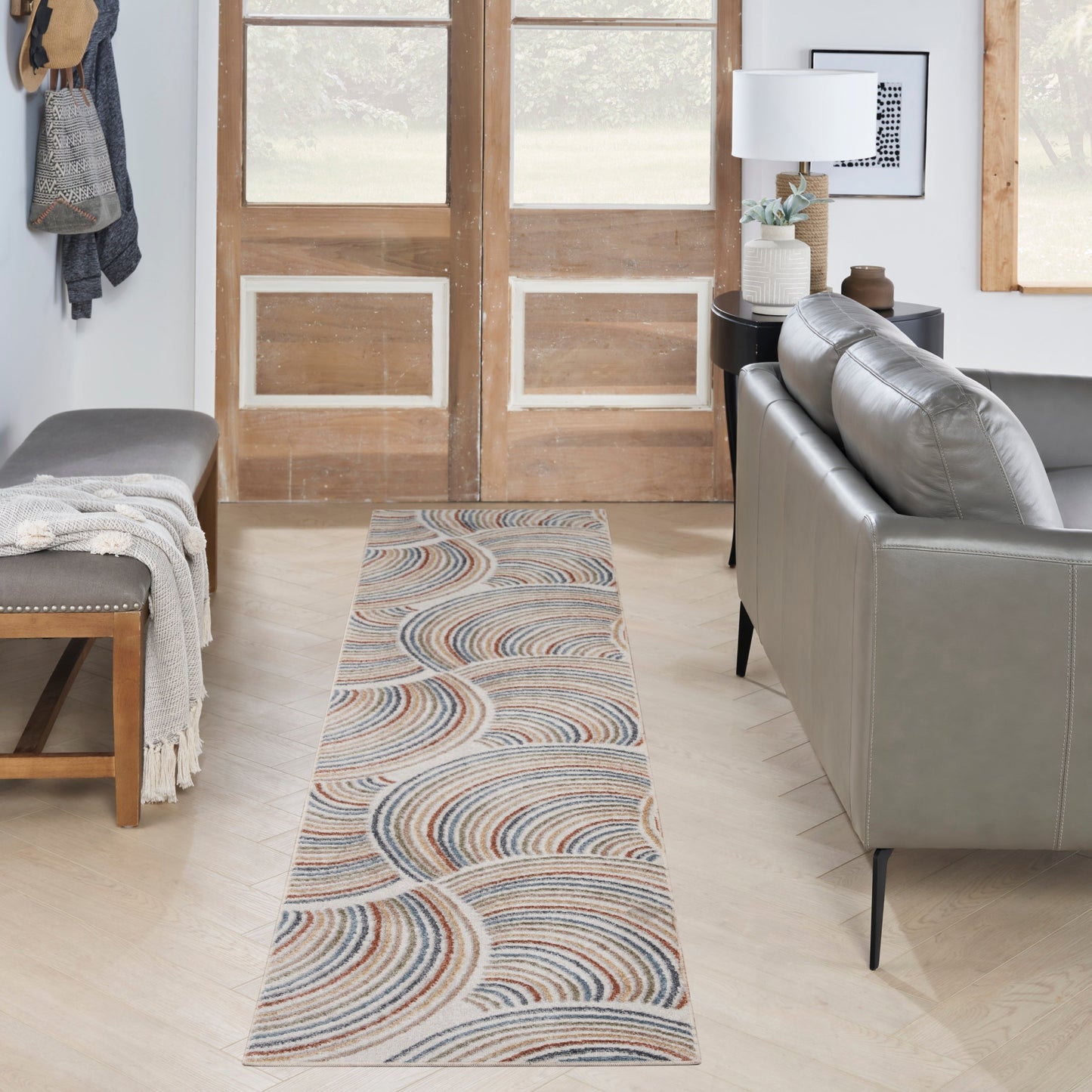 Tapis Nourison Astra lavable en machine avec motif intégral