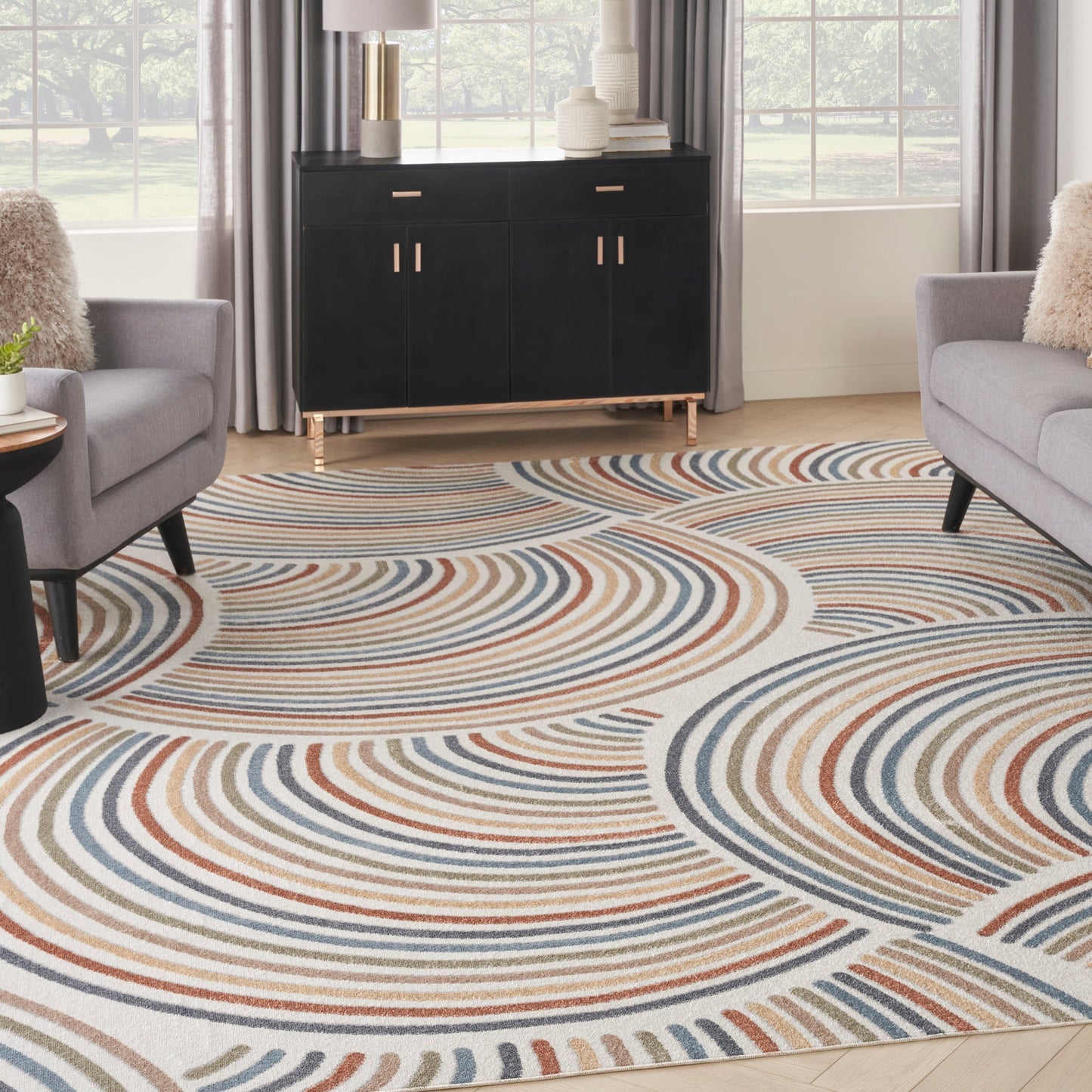 Tapis Nourison Astra lavable en machine avec motif intégral