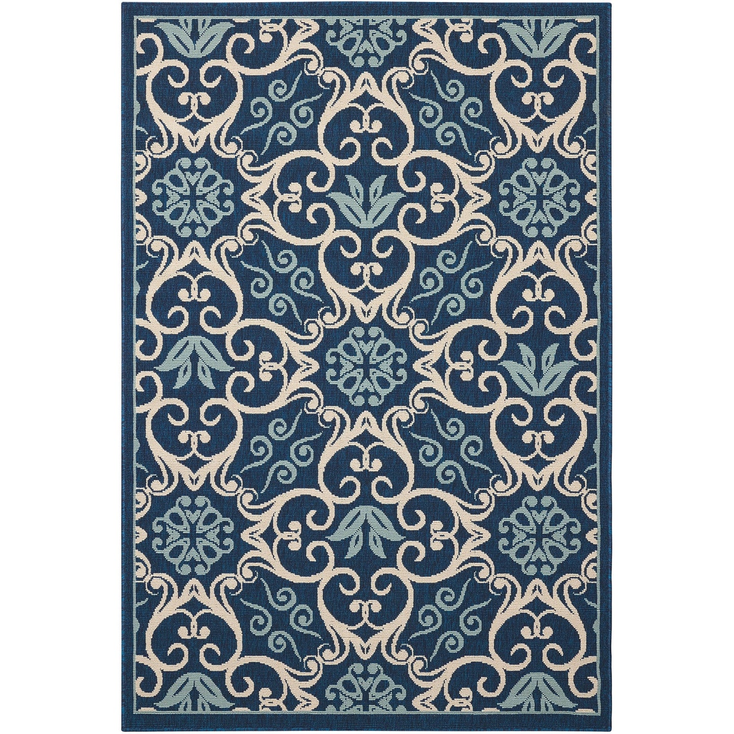 Tapis d'intérieur/extérieur géométrique floral des Caraïbes Nourison