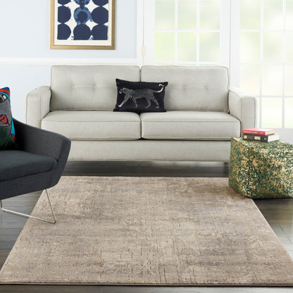 Tapis Nourison Concerto à effet vieilli abstrait beige et gris