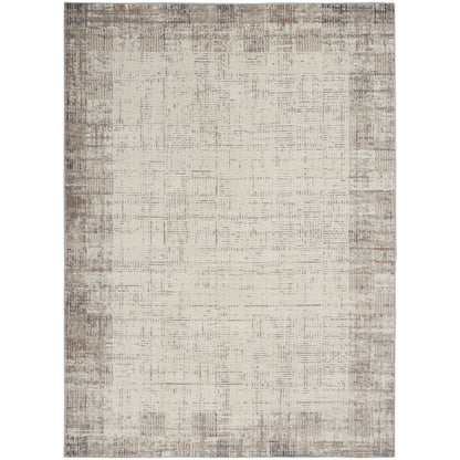 Tapis abstrait gris ivoire Nourison Emily pour l'intérieur uniquement