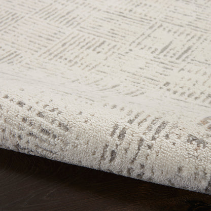 Tapis abstrait gris ivoire Nourison Emily pour l'intérieur uniquement