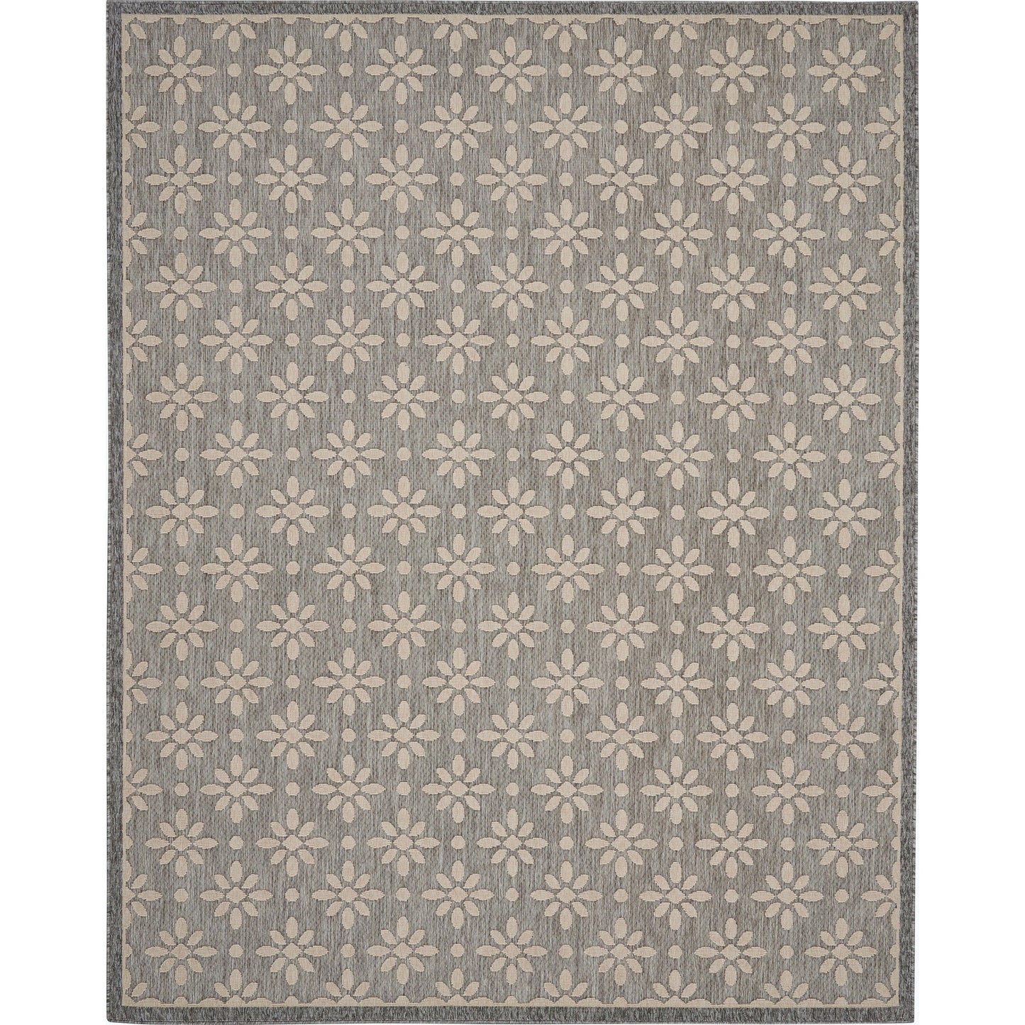 Tapis d'intérieur et d'extérieur géométrique moderne à motif floral et haut-bas Nourison Palamos