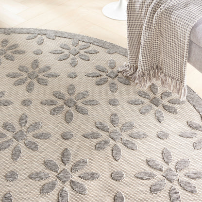 Tapis d'intérieur et d'extérieur géométrique moderne à motif floral et haut-bas Nourison Palamos