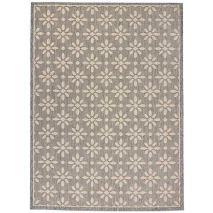 Tapis d'intérieur et d'extérieur géométrique moderne à motif floral et haut-bas Nourison Palamos