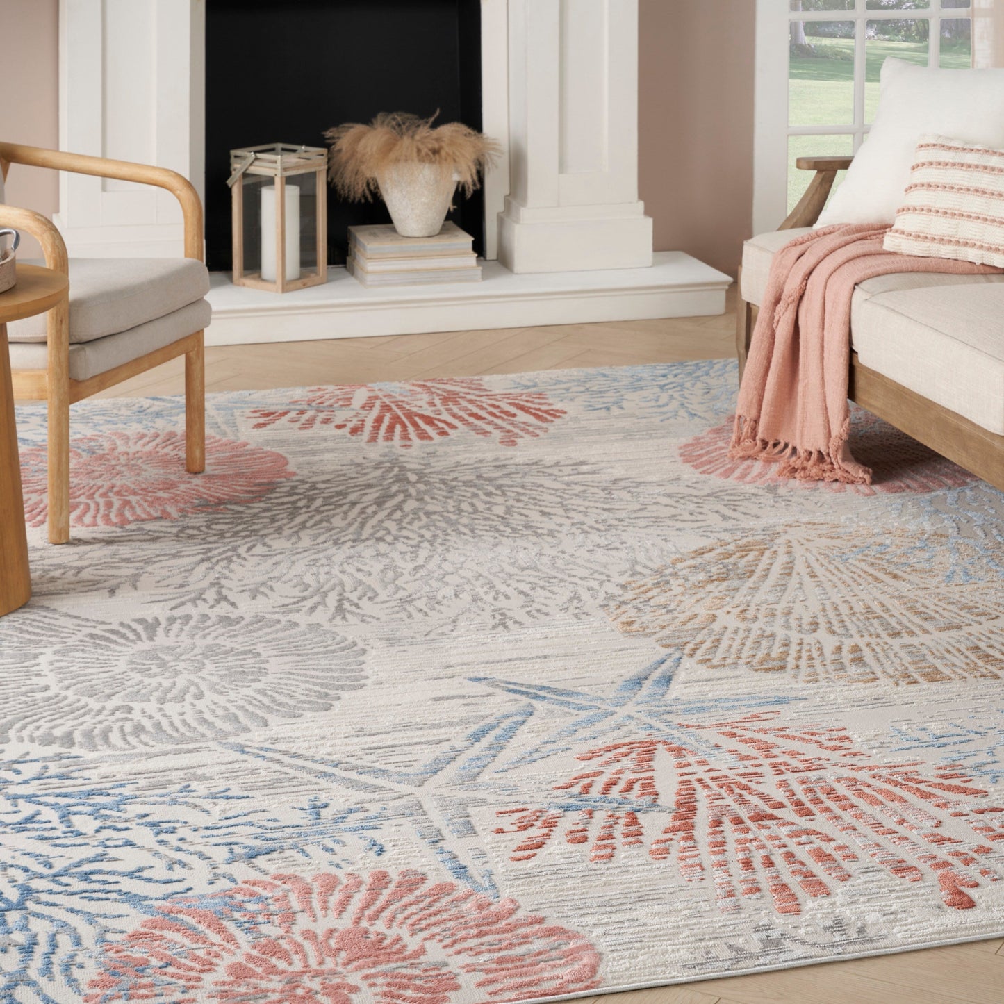 Tapis Nourison Pompéi Coastal Beach Coquillages et corail