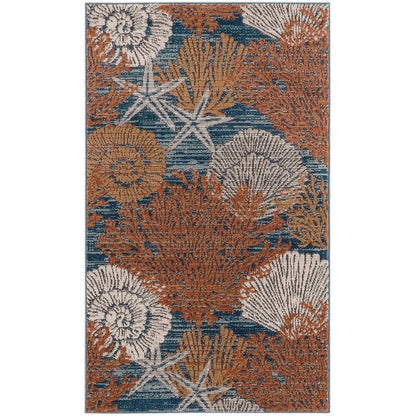 Tapis Nourison Pompéi Coastal Beach Coquillages et corail