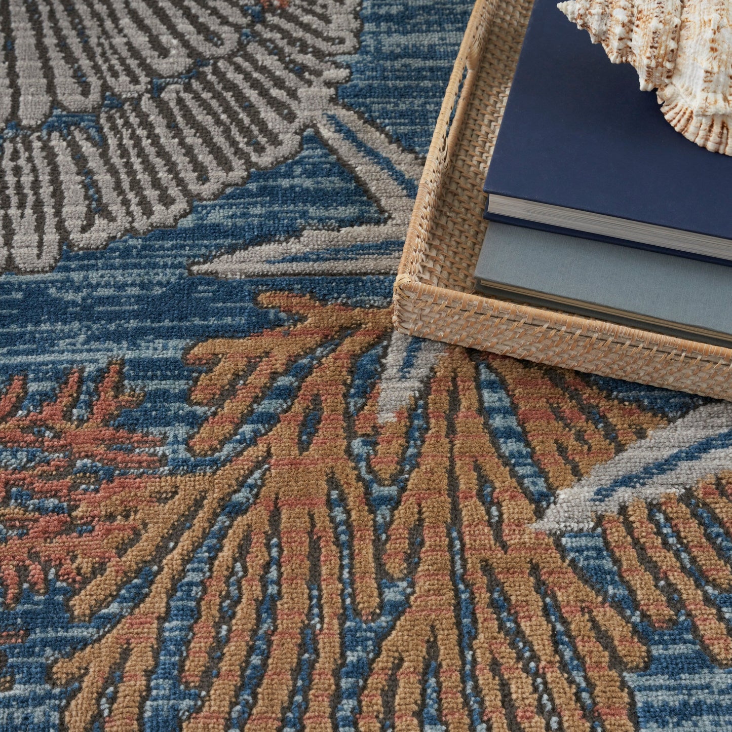 Tapis Nourison Pompéi Coastal Beach Coquillages et corail