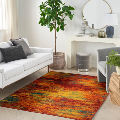 Tapis abstrait d'intérieur/extérieur Nourison Sandy