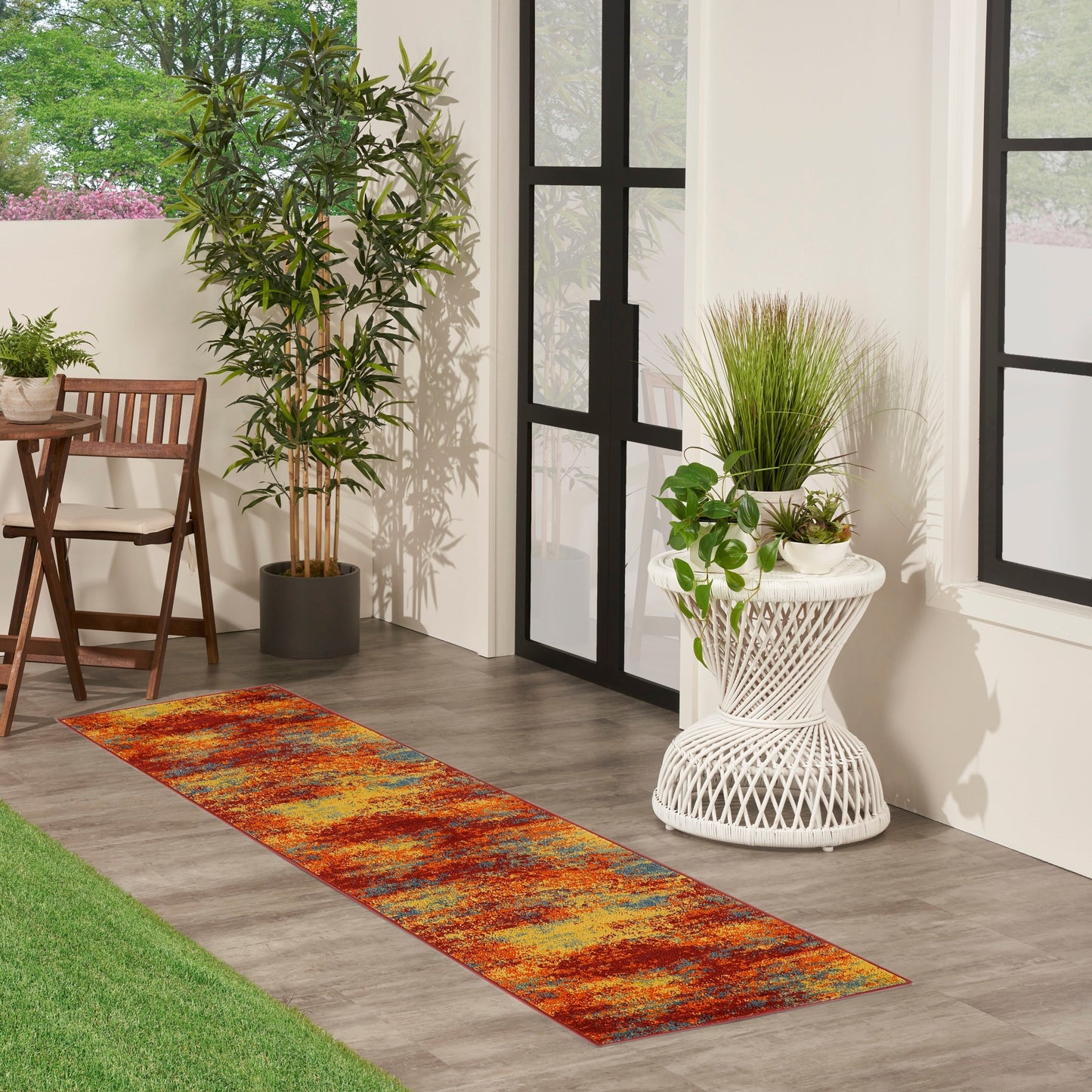 Tapis abstrait d'intérieur/extérieur Nourison Sandy