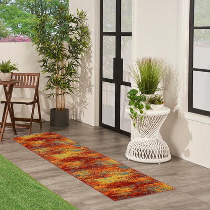 Tapis abstrait d'intérieur/extérieur Nourison Sandy