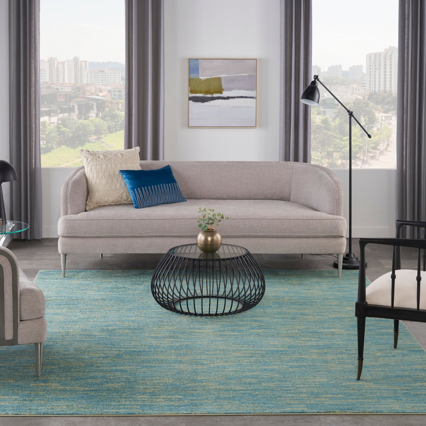 Tapis d'intérieur/extérieur Nourison moderne et uni