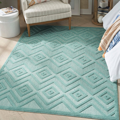 Tapis Nourison polyvalent pour intérieur/extérieur à tissage plat géométrique